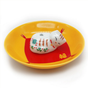 Arita Plate With Sleepy Cat -White Tiger