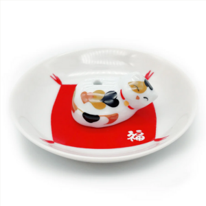 Arita Plate With Sleepy Cat - Calico