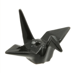 2" Crane Incense Holder - Black
